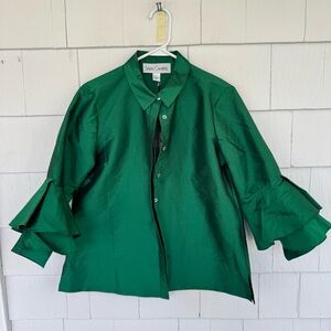 Sara Campbell The Faith Shirt in SolidTaffeta Emerald Green size Small NWT